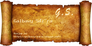 Galbavy Sára névjegykártya